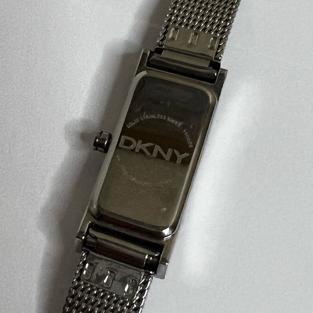 Dkny Silver Mesh Bracelet Watch Rectangular Face - image 4